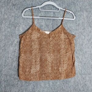 A New Day Cami M Snakeskin Spaghetti Straps V Neck Loose Fit Mob Wife Edgy